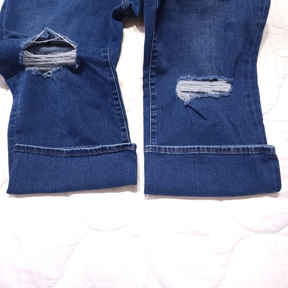 Express‎ Jeans Womens 10 Blue Mid Rise Ankle Bootcut Distressed Denim 30x26 - Picture 9 of 15